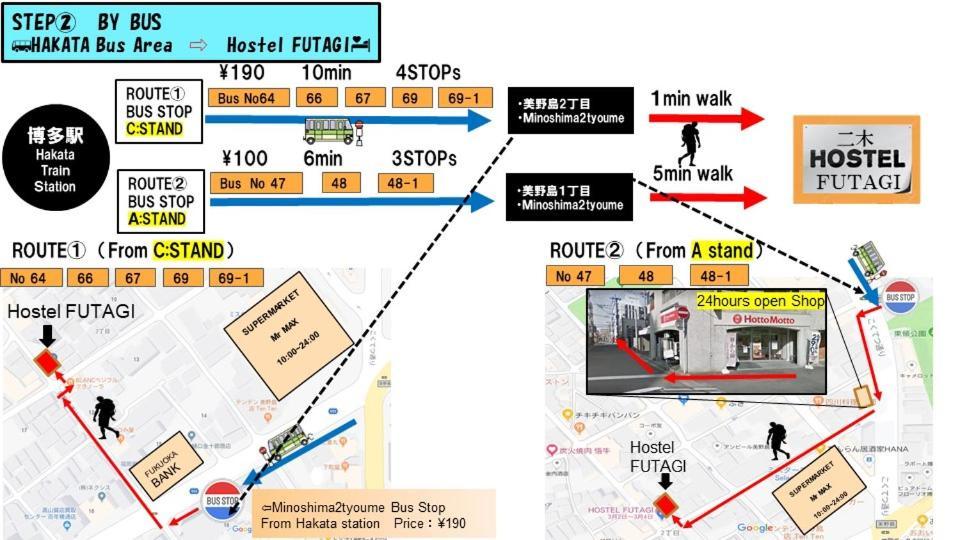 ホステル二木 Hostel Futagi ゲストハウス Фукуока Екстериор снимка